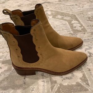Coach Tan Suede Ankle Boots
